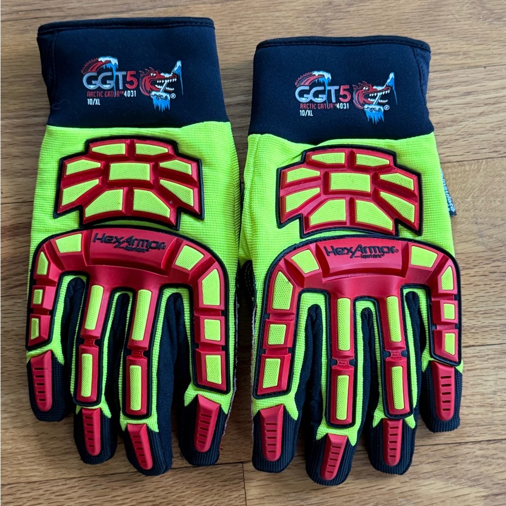 HexArmor GGT5 Arctic Gator 4031 Safety Gloves 10/XL like new. Thinsulate